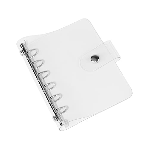 A7 Binder Cover 6-Ring Planner 4.3x5.7 Inch Pocket Size Clear Soft PVC Notebook Round Ring Binder Cover Protector Snap Button Closure Loose Leaf Folder - color: Transparent, size: A7 (110mm x 145mm)
