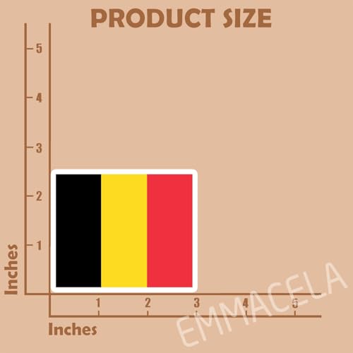 (3PCS) Belgium Flag stickers, Countries Flag Stickers - Waterproof Vinyl Decals For Laptops, Tumblers, Water Bottles, Books, Scrapbooks, Size 3 x 2.5 - color: Belgium