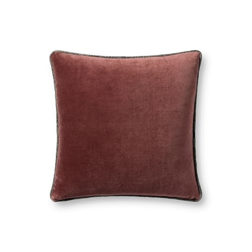 Loloi Chris Loves Julia Liza Wine 18'' x 18'' Cover Only Pillow - color: Wine, size: 18'' x 18'' Cover Only