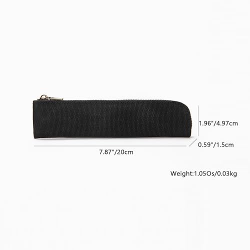 Slim Pencil Case Small Pencil Pouch Pen Case (Black/CV) - color: Black