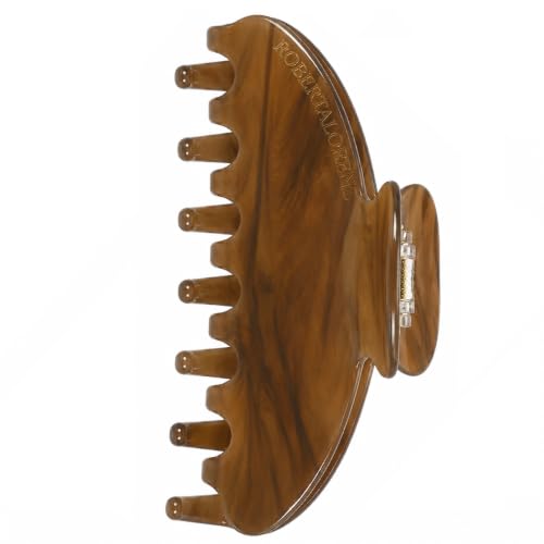 Luxury Hair Claw Clip Premium Acetate Strong Hold 4 Inch (Mocha Marble) - color: Mocha Marble