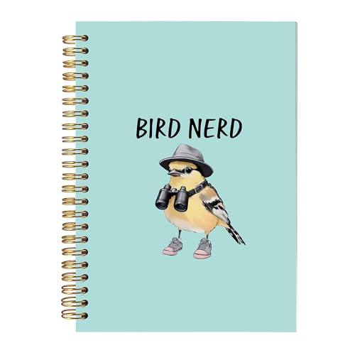 Funny Bird Birding Spiral Notebook, Birds Watching Journal, Gifts for Birds Lover Watchers Journal, Bird Nerd Enthusiast Notebook 5.5x8.3 Inch - Light Blue-382 - color: white5