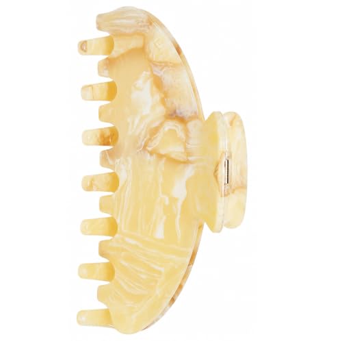 Luxury Light Hair Claw Clip Premium Acetate Strong Hold 4 Inch (Yellow) - color: yellow