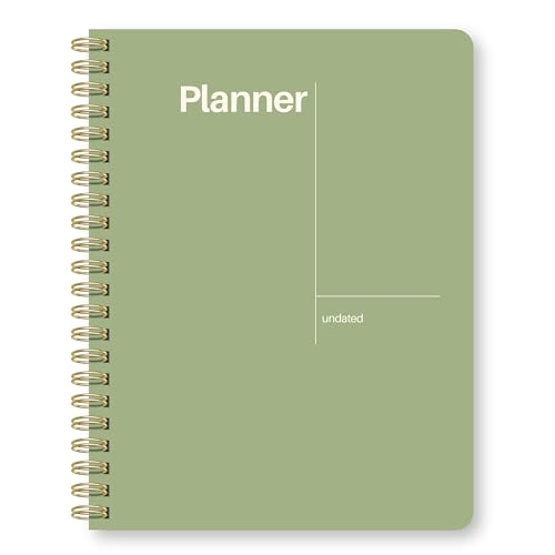 Undated Weekly Planner, 8.5" x 11", Dashboard Layout, Green - color: Green, size: 8.5" x 11" (Letter)
