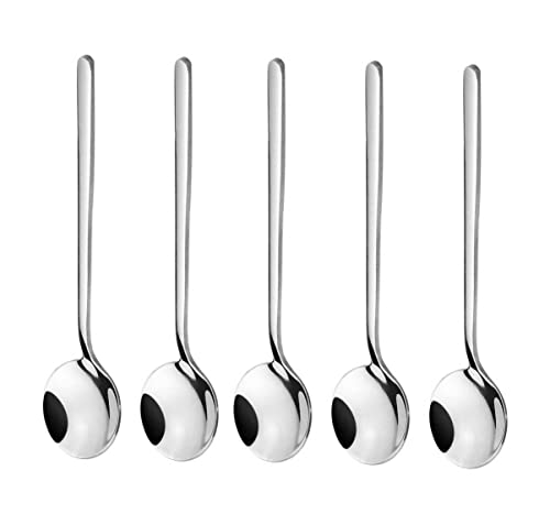 10 Pack Espresso spoons 18/10 Stainless Steel Teaspoons Set for Coffee Sugar Dessert Cake Ice Cream Soup Antipasto Cappuccino, 5.3 Inch Silver - size: Silver-10 Pack