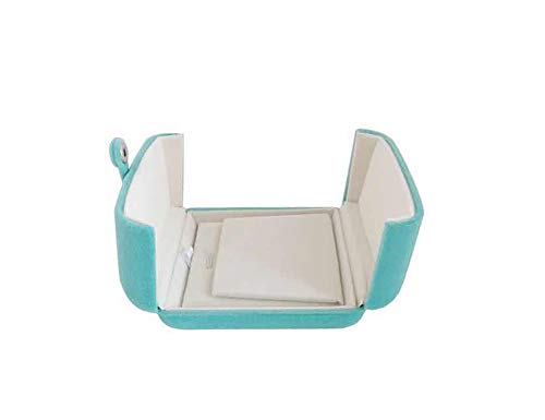 Aqua Packaging Case Premium Velvet Jewelry Gift Box Double Layer Function Necklace Earring Combo (Jewelry not included) - color: Necklace Earring Combo Case