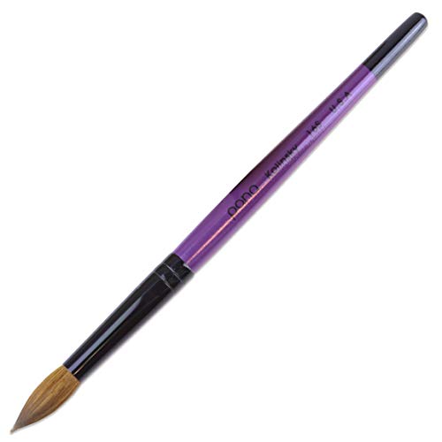 PANA Pure Kolinsky Hair Acrylic Nail Brush - Round Shape Black Ferrule with Purple Wood Handle (Size 16) - Nail Brush for Acrylic Nail Application, Nail Extension, Manicure Pedicure Salon Beginner and - color: Purple, size: Size 16