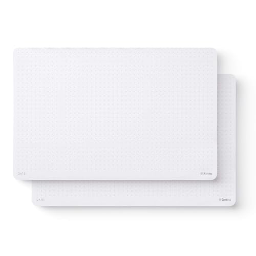 Notsu Dot Grid Desk Notepad, 2 Pack | Tear-Off Landscape Note Pad for Desk - size: 5.5" x 8.5", style: Dot Grid