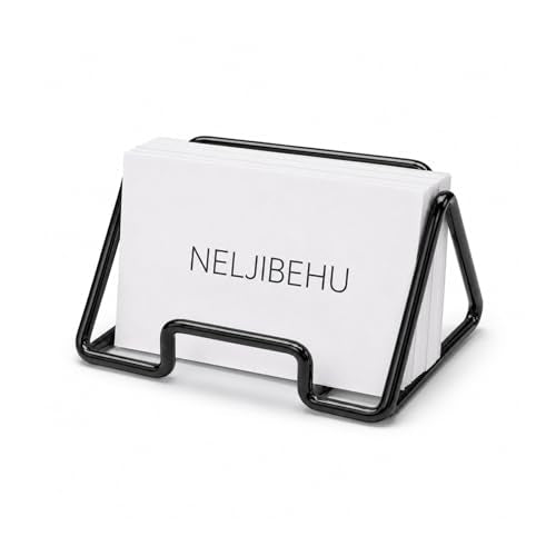 Business Card Holder for Desk, Black Business Card Display Stand - color: black