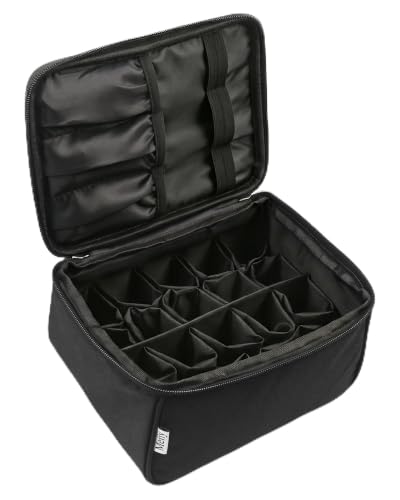 Meiiy Nail Polish Bag Nail Art Set Organizer Nail Polish Travel Case Nail Tool Bag With Compartment Gift for Women (black)