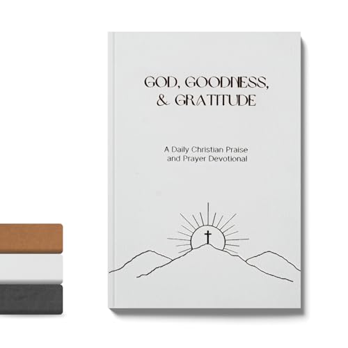 Christian Devotional Journal - God, Goodness & Gratitude - 2026 Faith-Based Gratitude and Prayer Journal for Daily Prayers, Bible Study, and Spiritual Growth - White Leather Hardcover - color: White