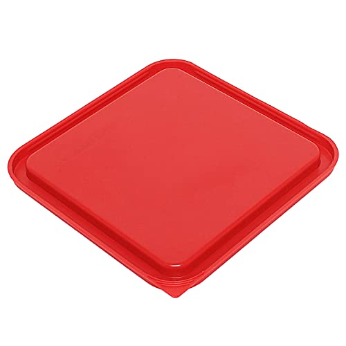 Tiger Chef 4 Pack Food Storage Container with Red Lid Commercial Grade in 8.0 Qt - Square, Clear, Polycarbonate - style: 8 Quart