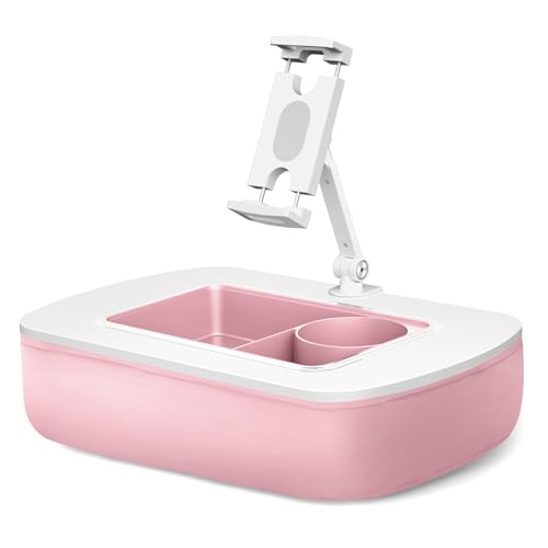 ERGONOV Tablet Pillow Stand for Lap with Snack Bowl and 360° Rotating Arm - color: Pink