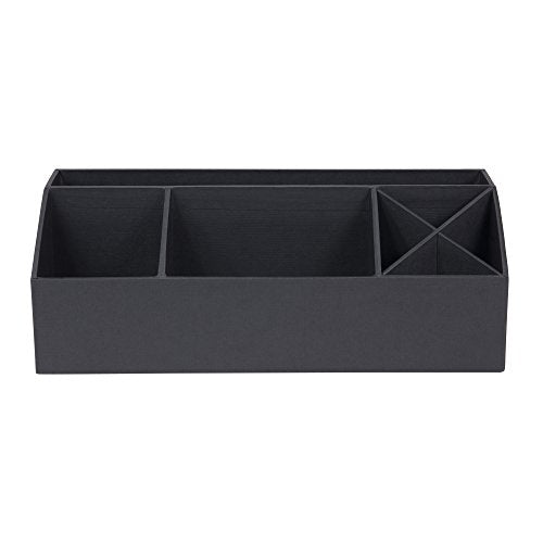 Bigso Elisa Desktop Organizer - Durable Office Desk Organizer with 7 Compartments for Office Supplies and Accessories - 13.1 in x 4.9 in x 4.9 in - Dark Gray - color: Dark Gray