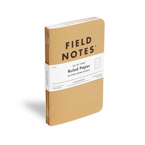 Field Notes: Original Kraft 3-Pack - Ruled Paper Memo Books - Lined 48 Page Pocket Notebooks - 3.5" x 5.5" - color: Ruled Paper