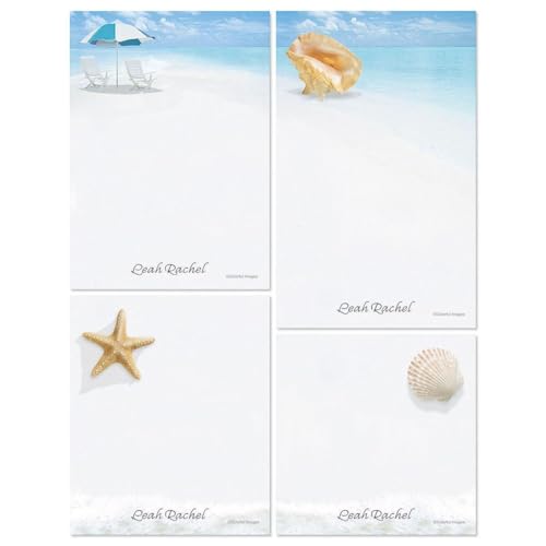 Current Calm Seas Personalized Memo Pad Set-50 Sheet Note Pad, Set of 4, Gift, Office, School - style: Calm Seas