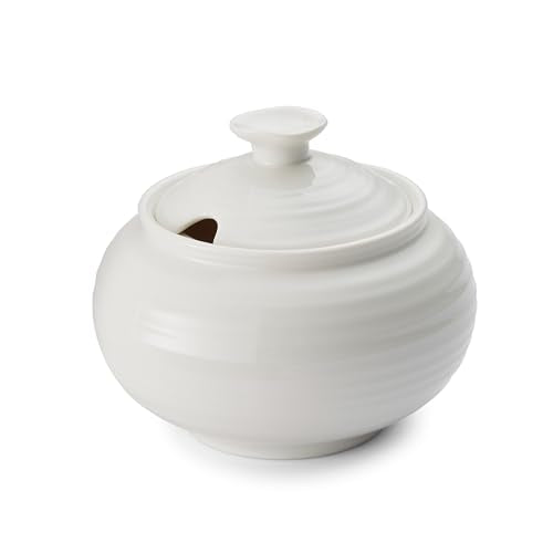 Portmeirion Sophie Conran Covered Sugar Bowl, 11 Oz - White - color: White