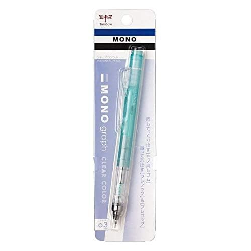 Tombow Mechanical Pencil, Monograph Clear Color 0.3mm, Clear Mint (DPA-139D) - color: Green, style: Modern
