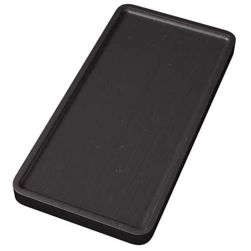 VERTORGAN Bamboo Serving Tray,11.8x5.9 Inch Trays,Home Decor(Black) - color: Black, size: 11.8" x 5.9" x 0.6"