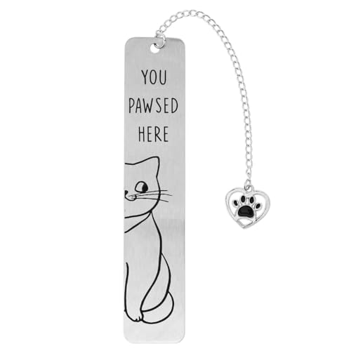 Cute Cat Bookmark, Reading Lover Gift Zinc Alloy Bookmarks for Women - style: Silver Smile Cat