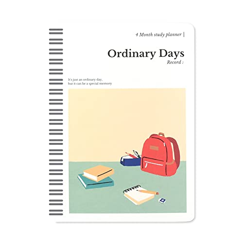 Monolike Ordinary days 4 Month Study Planner, School bag - Academic Planner, Weekly & Monthly Planner, Study plan - color: Ordinary days - School bag
