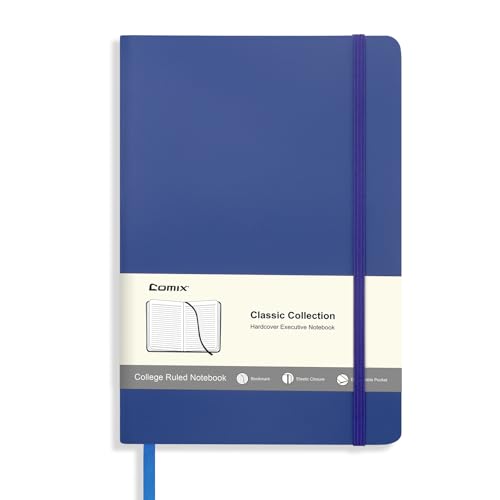 Comix Lined Journal Notebook for Work, 240 Pages, 5.5" x 8.3", Navy Blue - color: Navy Blue, size: 1 Pack