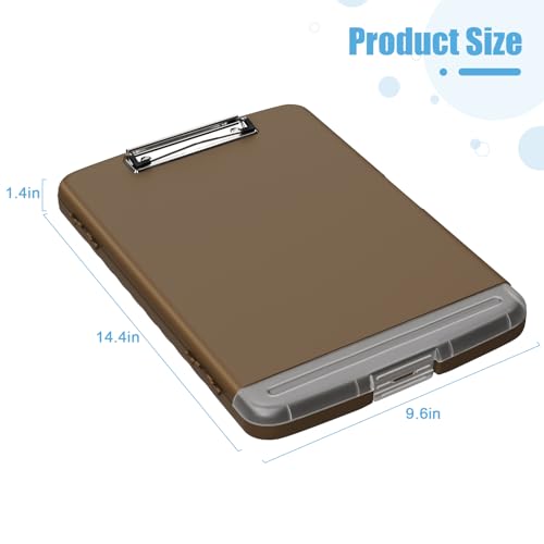 Hongri Clipboard with Storage with Pencil Case, 8.5 x 11 Storage Clip Board - color: Brown