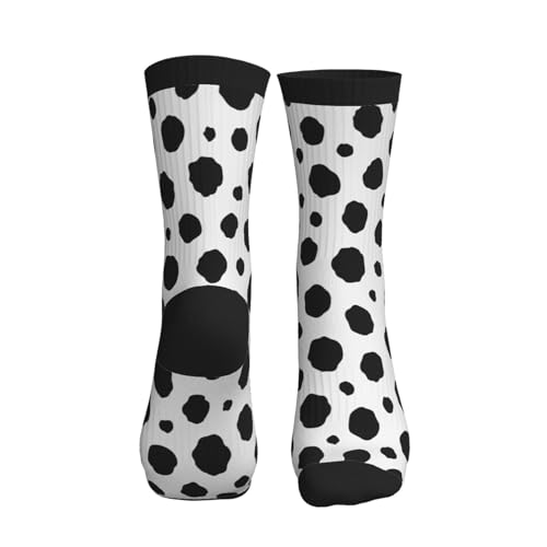 Crew Athletic Socks Funny Crazy Casual Sports Novelty Dress Socks for Women Men Running Hiking - color: Dog Polka Dots