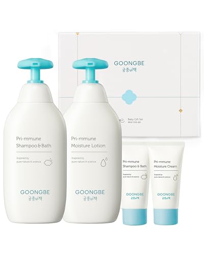 GOONGBE Baby Gift Set, Korean Shampoo & Bath, Lotion & Cream 4 Items