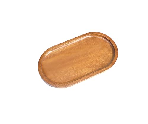 Small Wooden Tray (7.5 x 4.1 inch), Oval Mini Serving Tray - color: Oval - Brown, size: 7.5" x 4.1" x 0.6"