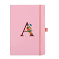 Pink Notebook for Women, 5.7"X8.3" A5 Journal Notebook with Letter A, Dual-Sided Writing Notebook with Dividers, Cute Leather Journal for Work, Business, School, Meetings, Travelers, Small Notebook - color: A
