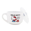 Silver Buffalo Sanrio Hello Kitty How Are You? Ceramic Soup Mug Bowl With Vented Lid and Handle For Ice Cream, Cereal, Beverages | Holds 24 Ounces - color: How Are You