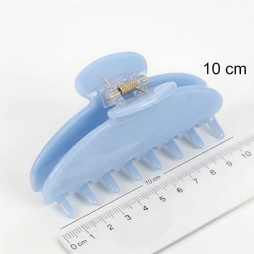 Luxury Hair Claw Clip Premium Acetate Strong Hold 4 Inch (Powder Blue) - color: Powder Blue