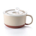 Jumbo Ceramic Soup Bowl with Lid, Microwave Safe - Cream - color: Cream, size: Set of 1
