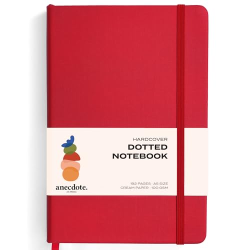 ANECDOTE. Lined Journal Notebook,192 Pages, A5 size: 8.3" x 5.4"| Hardcover - color: Red, size: 8.3" x 5.4"