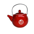 Chinese Teapot 28oz Porcelain Tea Pot Red (Double happiness Teapot) - color: Double happiness Teapot
