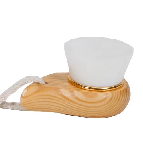 Joyful Living Silicone Facial Cleansing Brush with Wooden Handle