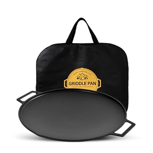 Korean BBQ 2 IH Griddle Grill Pan with Bag, Nonstick Coating, All Stove(Gas, Electric & Induction), Indoor Outdoor Griddle(14in) - size: 17" x 14" x 1.6"