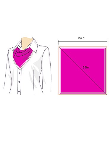 SATINIOR Square Neck Scarf Women - color: Dark Rosy, size: 23.6 x 23.6 inches