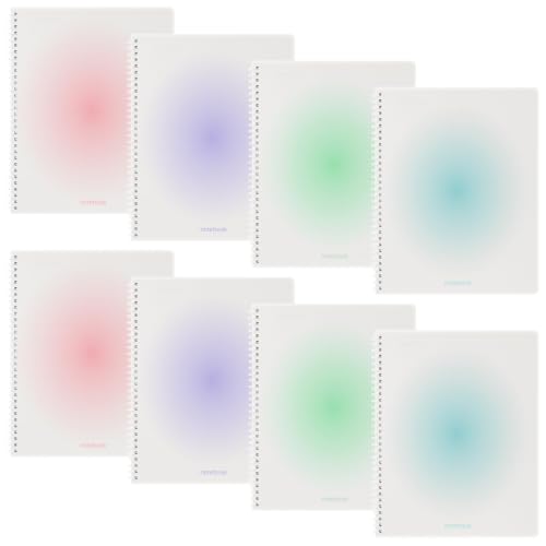 Oucaru A4 Spiral Notebook 8 Pack College Ruled Cute Pastel Notebooks - color: 8 Pack 4 Colors, size: 8.5" x 11"