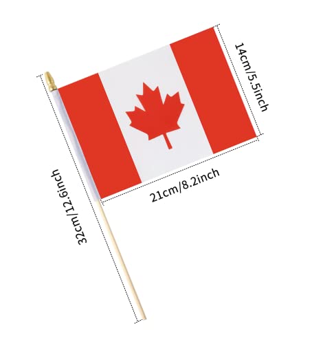 25Pack Small Canada Flag Handheld Mini Canadian Flag on Stick 5x8 Inch - color: Canada