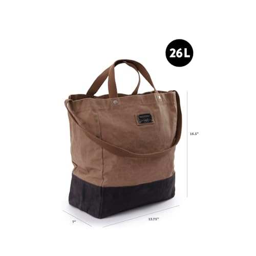Barebones Neelum Large Waxed Canvas Tote Bags - Heavy Duty Canvas Bag and Reusable Grocery Bag - size: Giant Tote (40L), style: Waxed Canvas