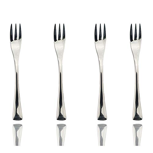 JASHII 18/10 Stainless Steel 4 Piece Mirror Polished Silver Cake Fork Pie Fork Silverware Server Utensil Set 15.1CM - color: Cake Fork
