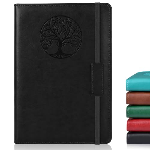 Biuwory Leather Journal Notebook,256 Thick Lined Pages,Hardcover 5.7"×8.3" - color: Black, size: Lined-256 Pages (5.7"×8.3")