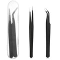 2PCS Stainless Tweezers, Sticker Tweezers Stainless Steel Straight and Curved Tip Tweezer for Eyelash Extensions Precision Electronics Nail Rhinestone Jewelry