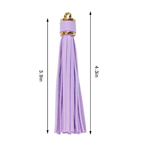 HOVEOX 20 Pcs Leather Tassel Keychain Tassels for Crafts and Handbags