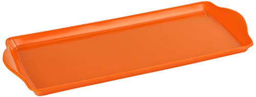 Reston Lloyd Melamine Plastic Tidbit Tray, BPA-Free, Food Safe, Multipurpose Platter Serving Tray, Bathroom/Table Organizer, Orange - color: Orange, size: 14.7" x 6.5" x 0.8"