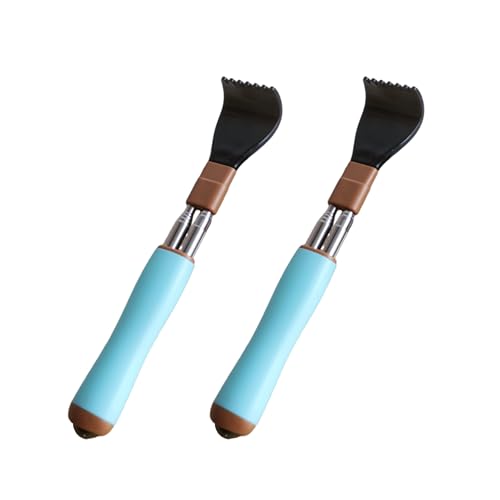 Portable Extendable Double-Pole Back Scratcher（8.3-21.3in），Hand Massager for Scratching Itches, Strong and Sturdy,Good Practical and Novel Gifts for Friends and Family. (Blue, 2 Pack) - color: Blue, size: 2 Pack