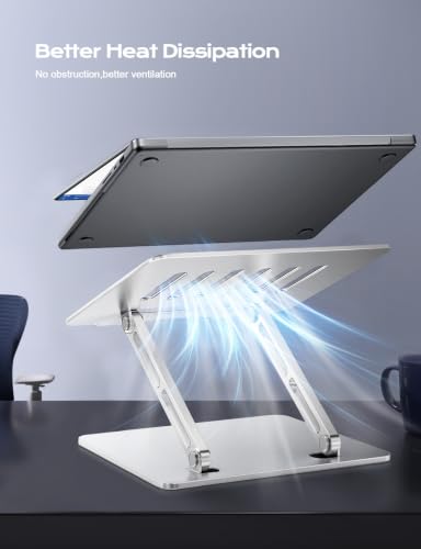 LOXP Portable Laptop Stand, Aluminum Laptop Stand for Desk - Silver - color: Classic Silver