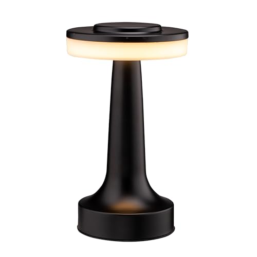 O'Bright Dome Cordless Rechargeable LED Mushroom Table Lamp, Matte Black - color: Matte Black